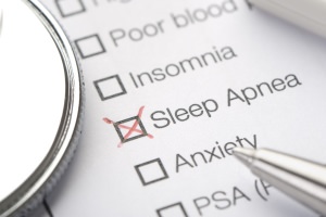 A form with a checklist of sleep disorders.